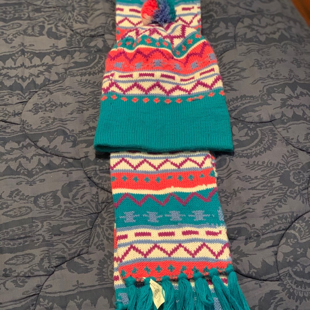 Colorful Hat and Scarf Set